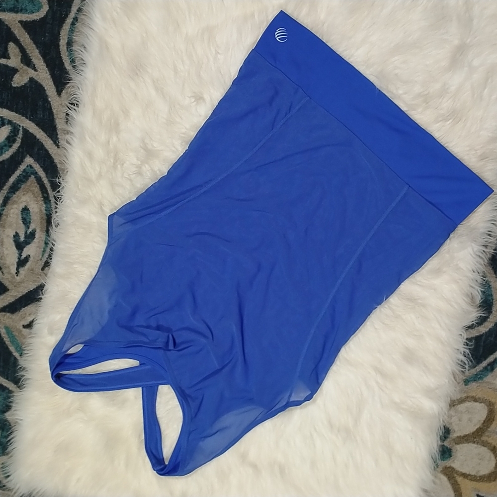 MPG blue athletic workout tank top w/ mesh sz small